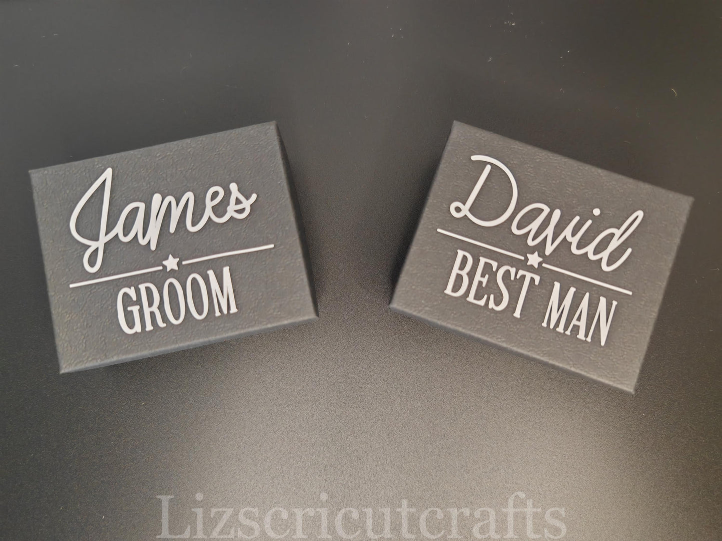 Groom, Groomsmen, Best man Cufflink Boxes with padded cushioning. 7.5cm x 6cm
