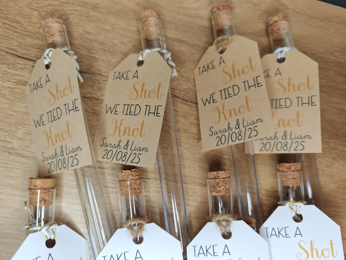 Take a shot, We tied the knot Wedding favour. shot glass test tube 25ml