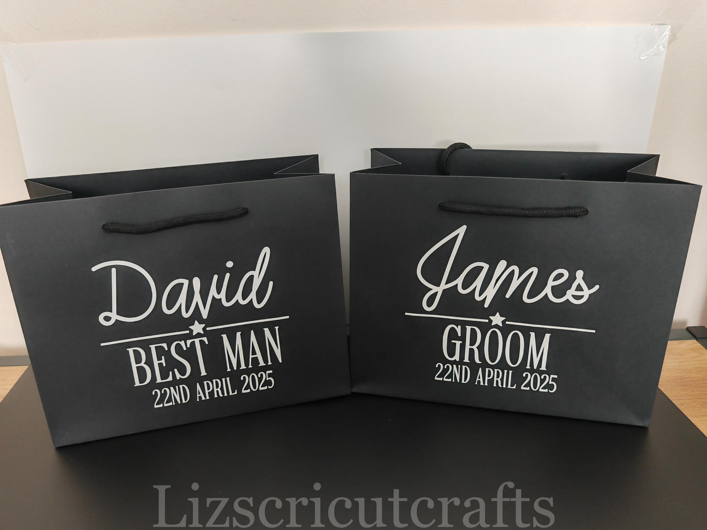 Bride, bridesmaid, groom, groomsmen, best man Gift bags 20cmx25cmx10cm