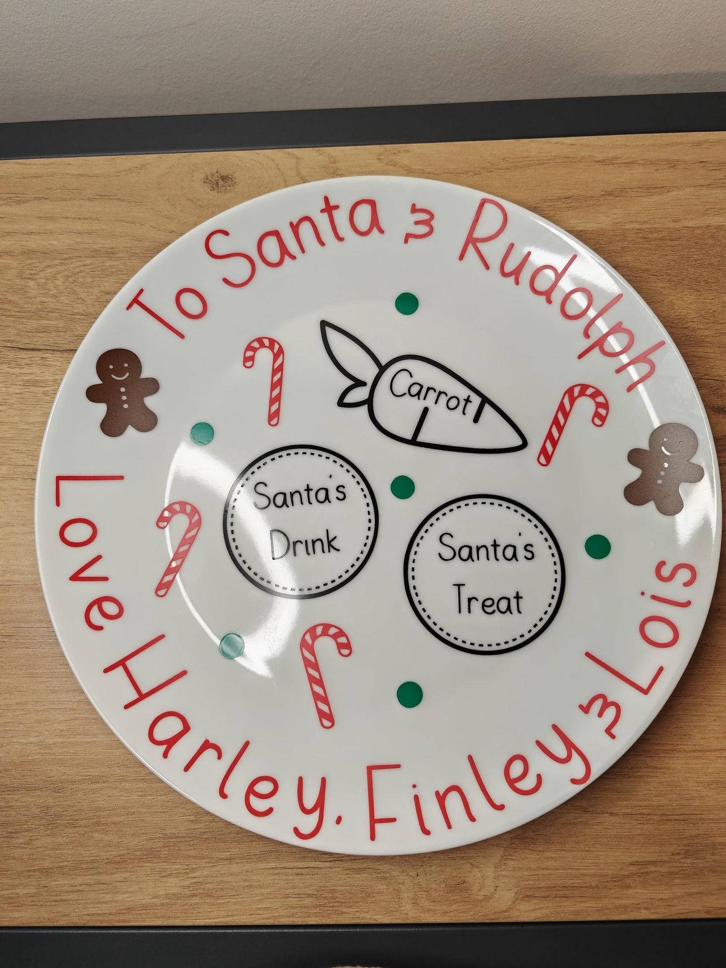 Personalised christmas eve santa plate