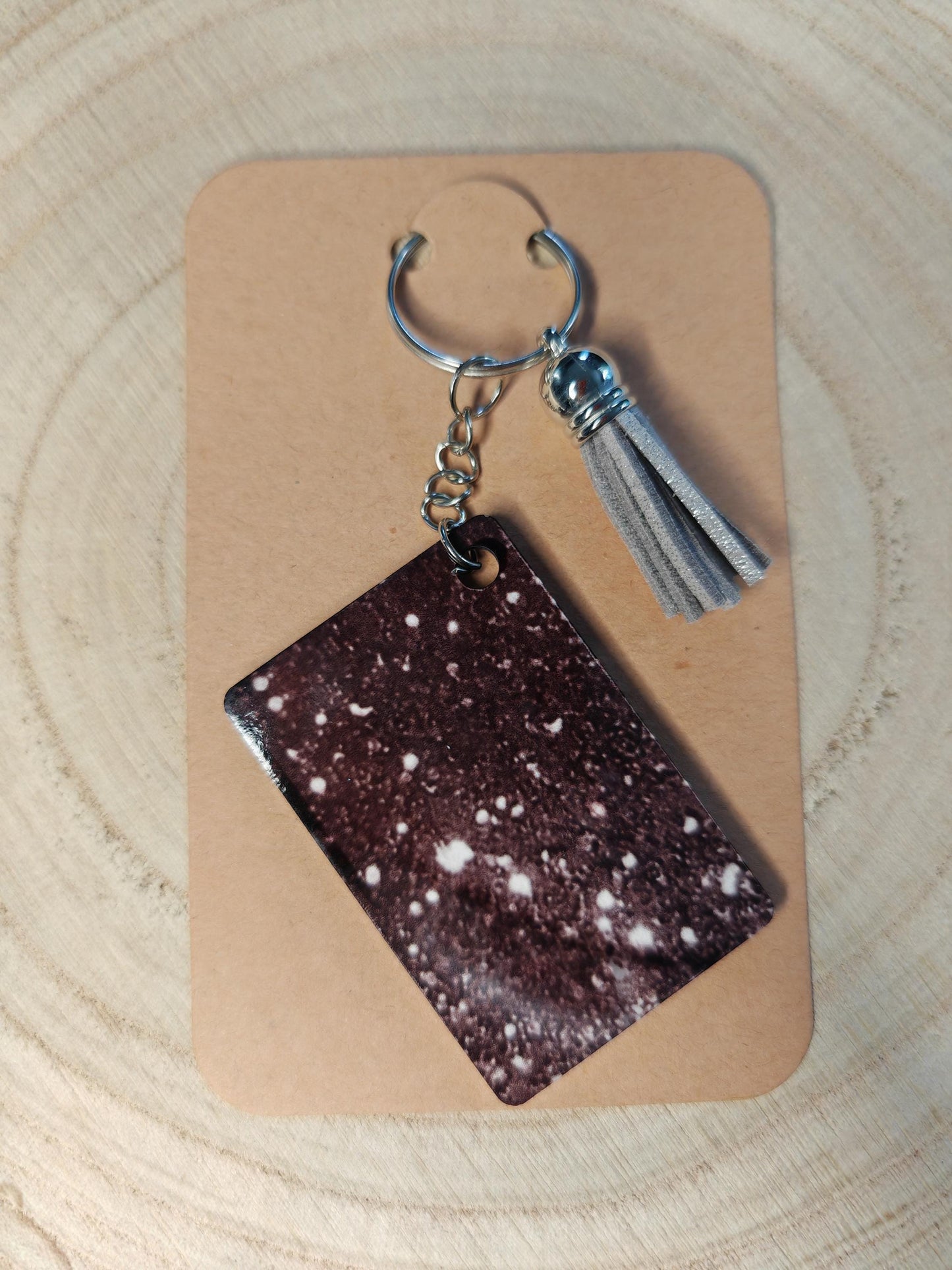 Key rings - Personalised Name with coloured tassle - Black