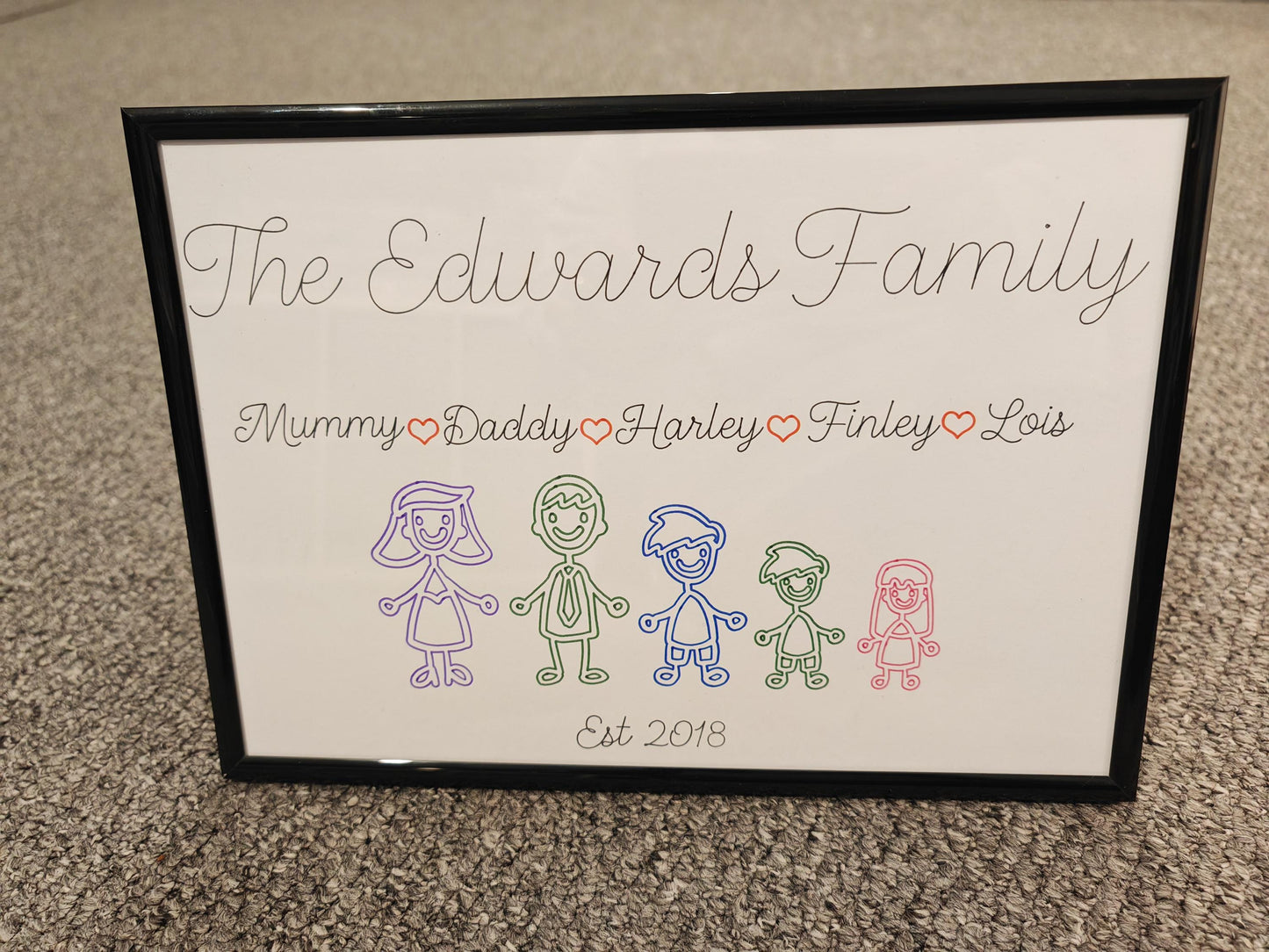 Framed Family Personalised Gift