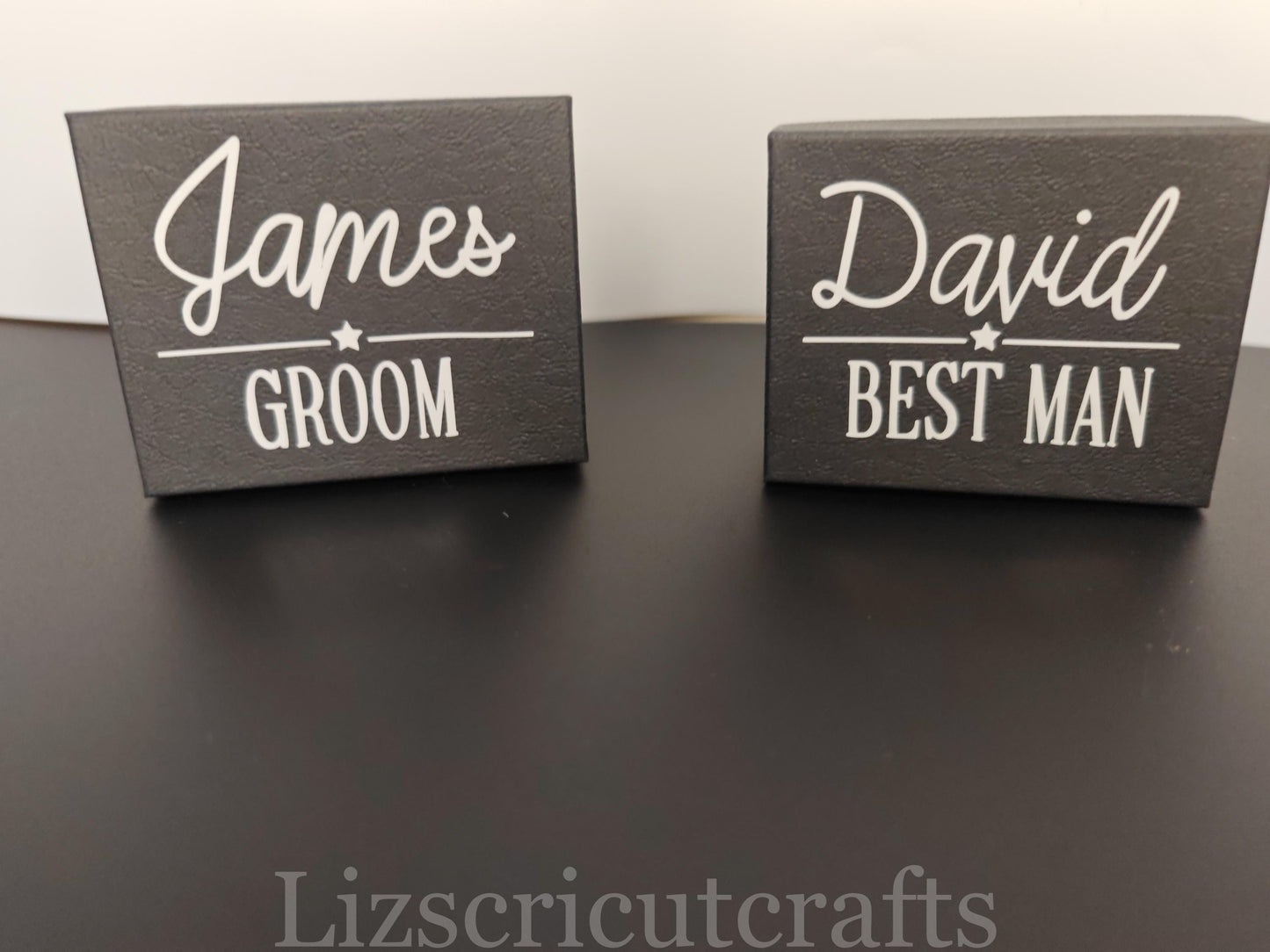 Groom, Groomsmen, Best man Cufflink Boxes with padded cushioning. 7.5cm x 6cm