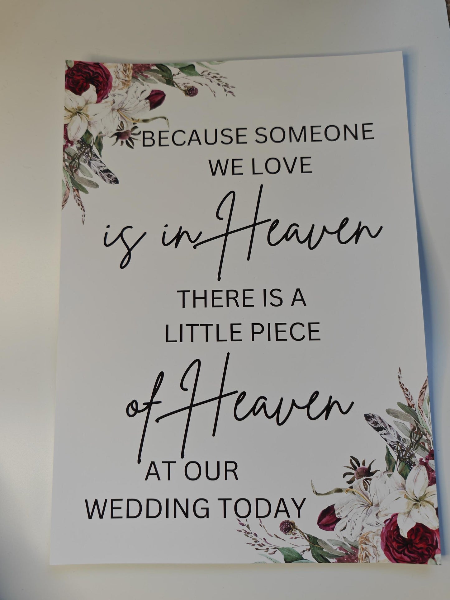 Full set of Printed floral design Wedding Signage