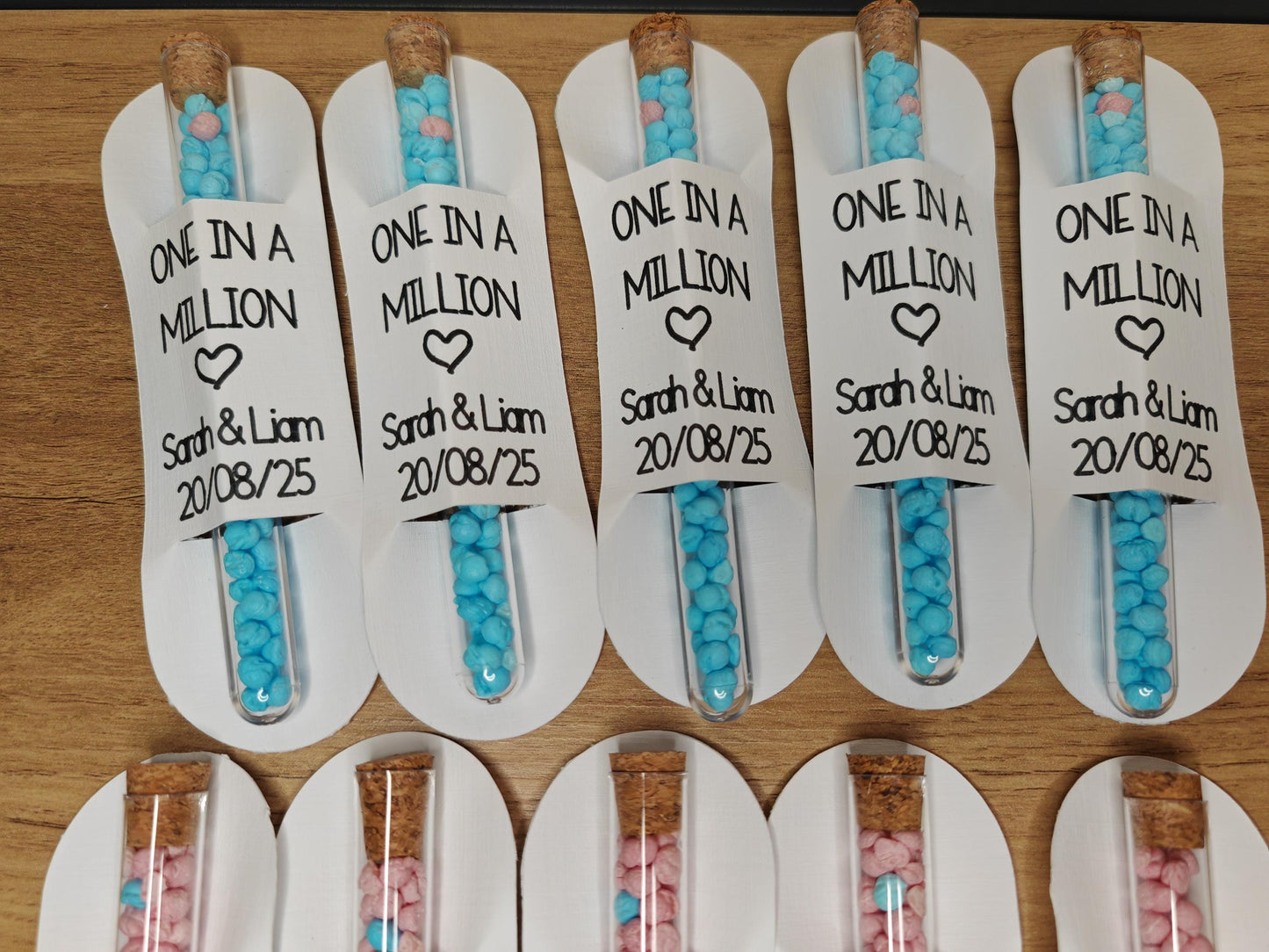ONE IN A MILLION personalised wedding favours