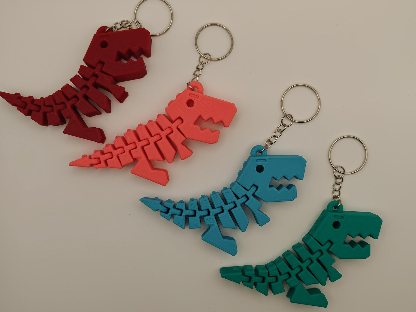 3D printed Flex/fidget dinosaur Keyrings