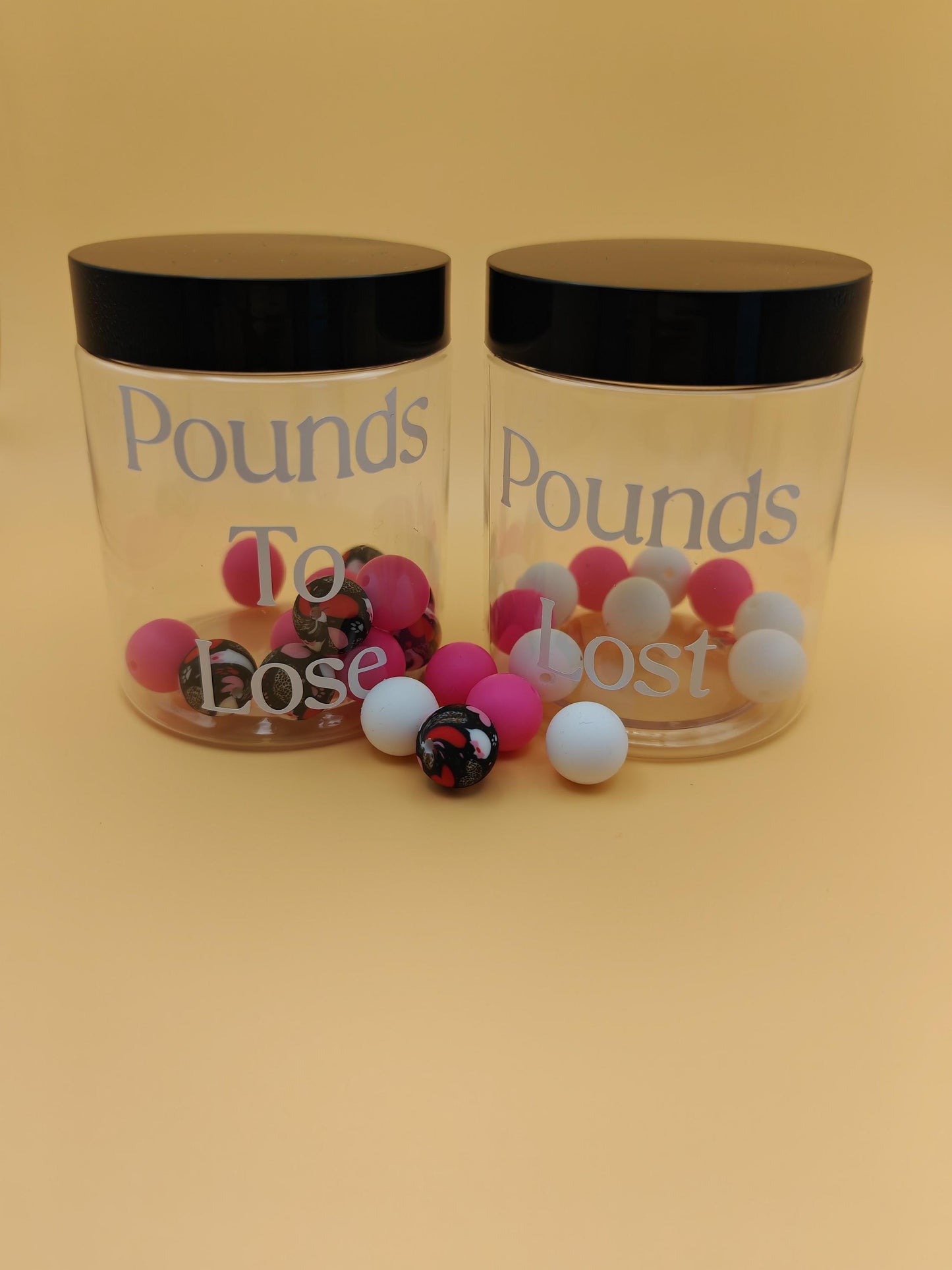 Weight Loss Motivation Beads Plastic Jars - Weight Loss Aid