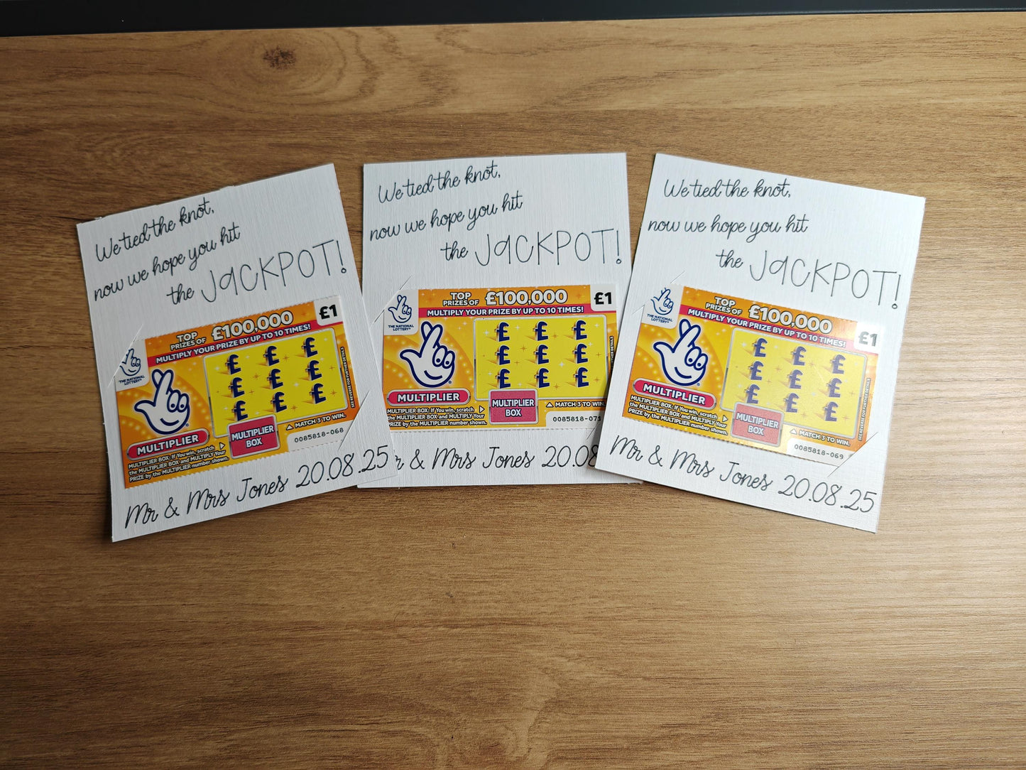 Scratch card holder wedding favours - white  linen card