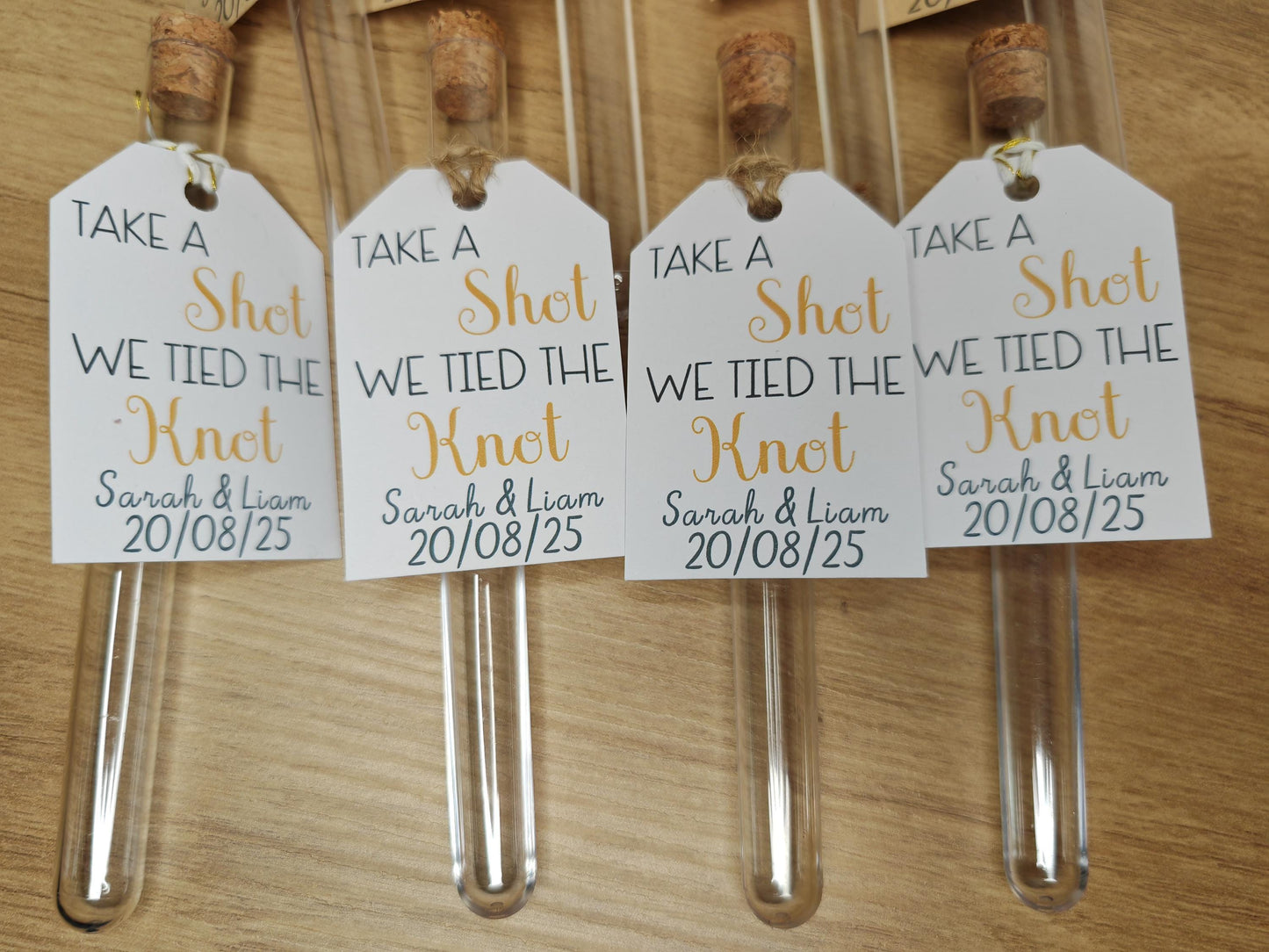 Take a shot, We tied the knot Wedding favour. shot glass test tube 25ml