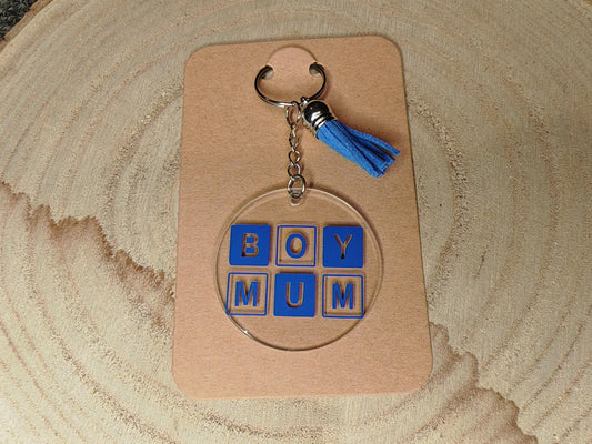 Novelty Keyrings - Boy mum