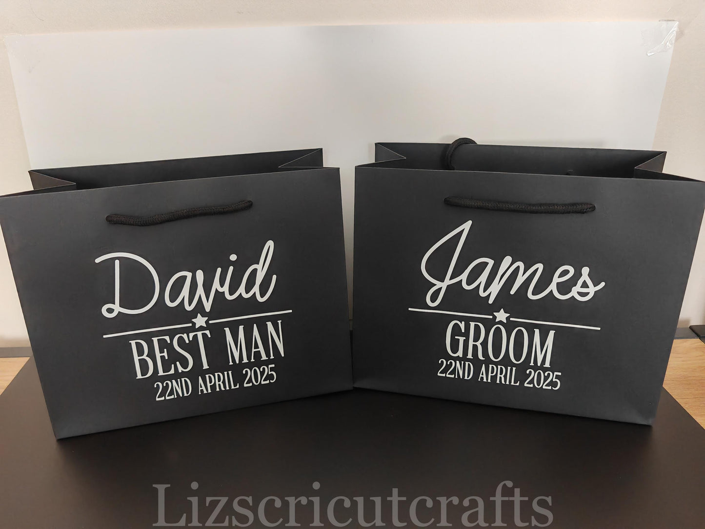 Bride, bridesmaid, groom, groomsmen, best man Gift bags 20cmx25cmx10cm