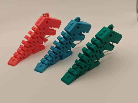 3D printed Flex/fidget dinosaur Keyrings