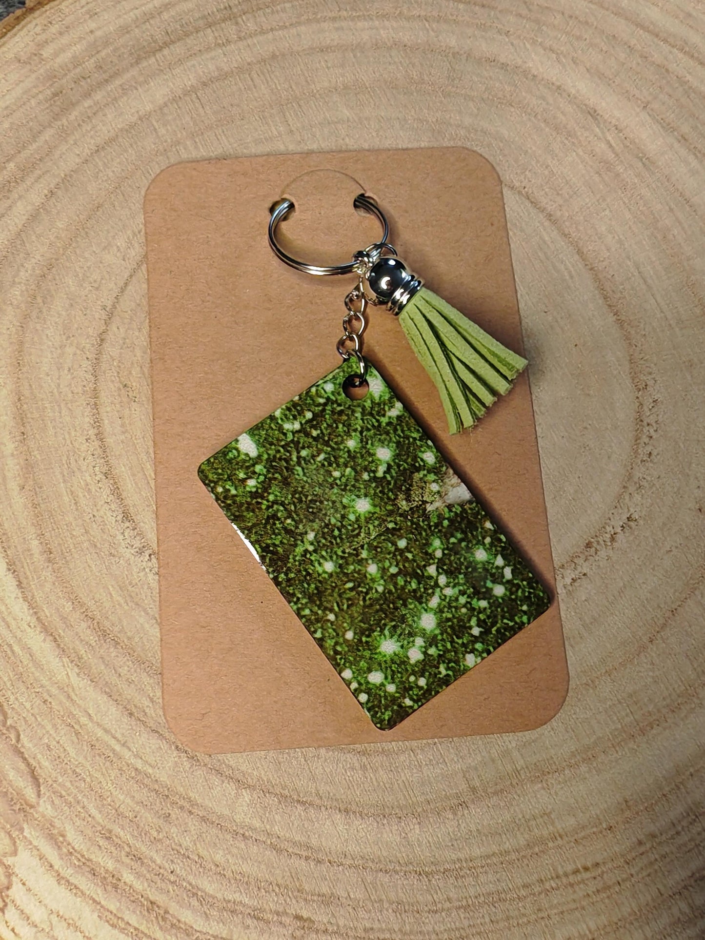 Key rings - Personalised Name with coloured tassle - Green