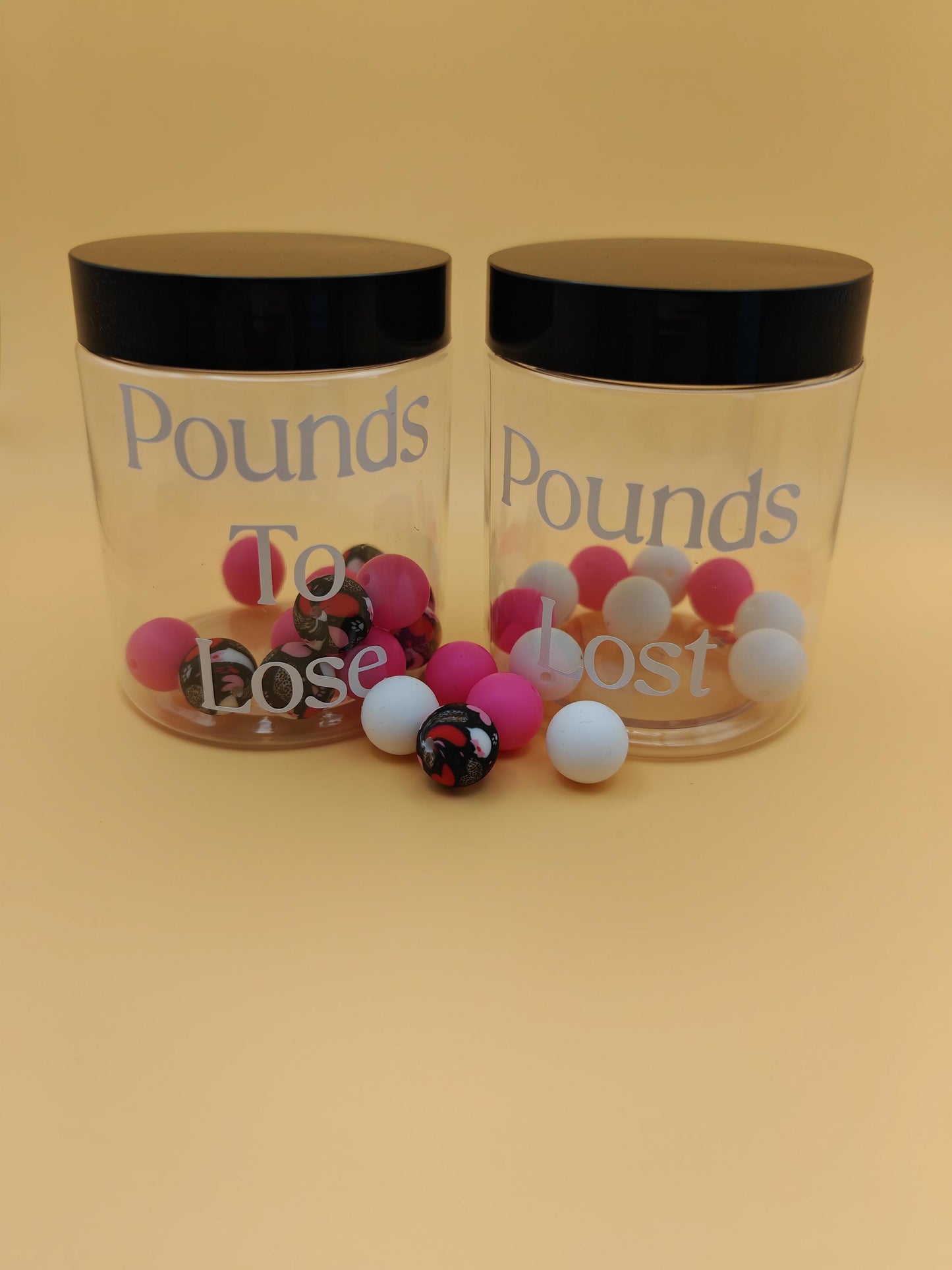 Weight Loss Motivation Beads Plastic Jars - Weight Loss Aid