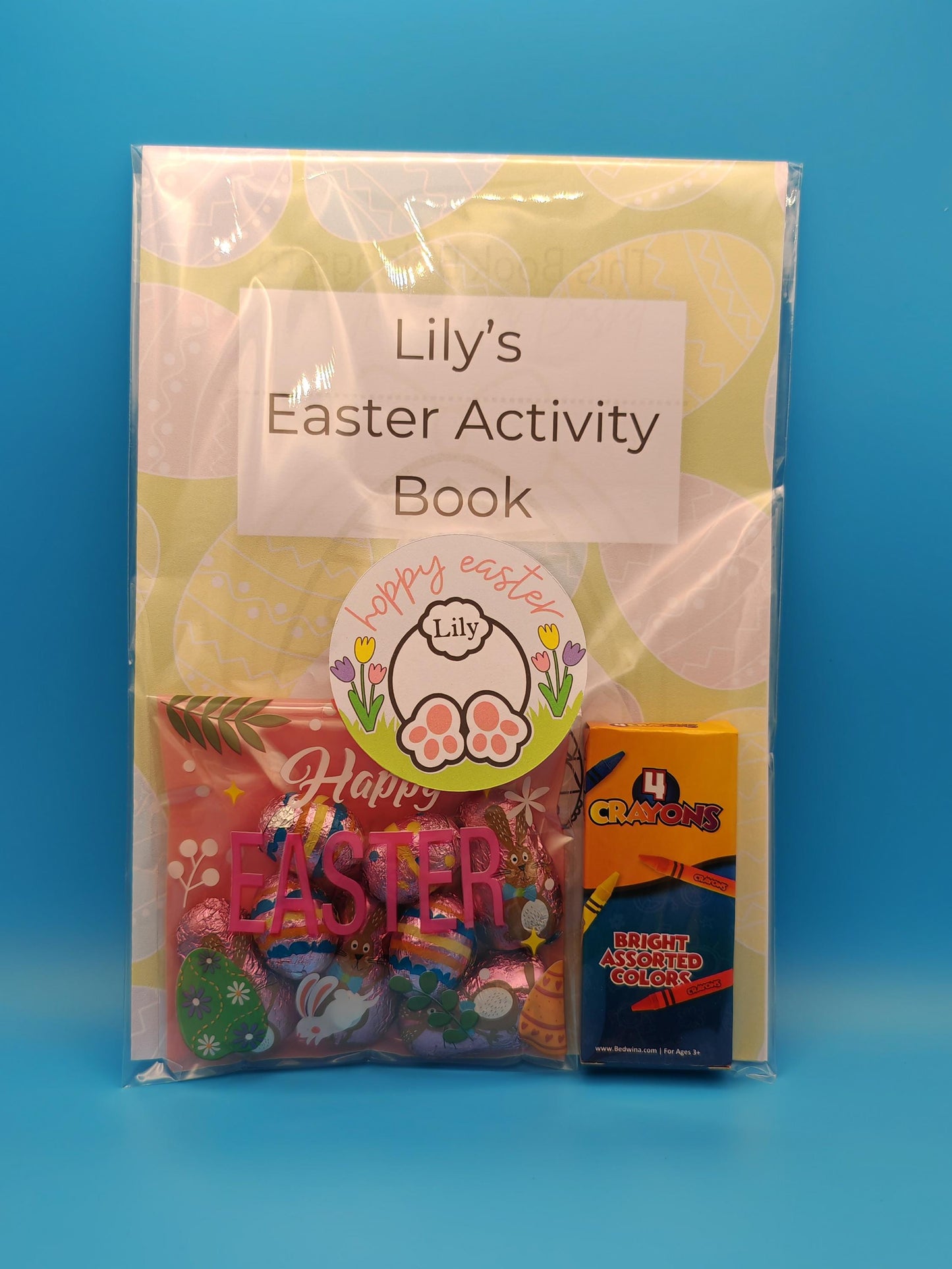 Kids Easter Activity pack with Crayons and Cadbury Mini Eggs.