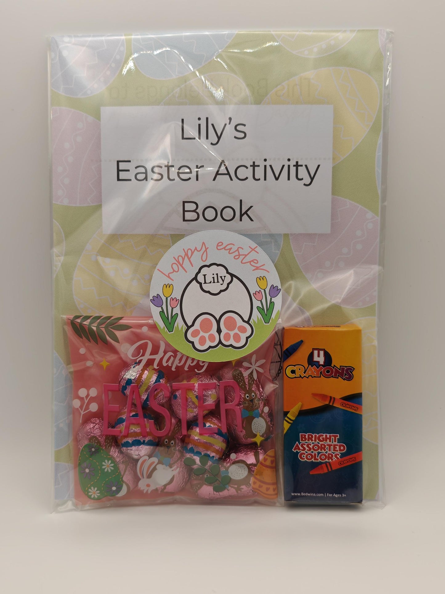 Kids Easter Activity pack with Crayons and Cadbury Mini Eggs.