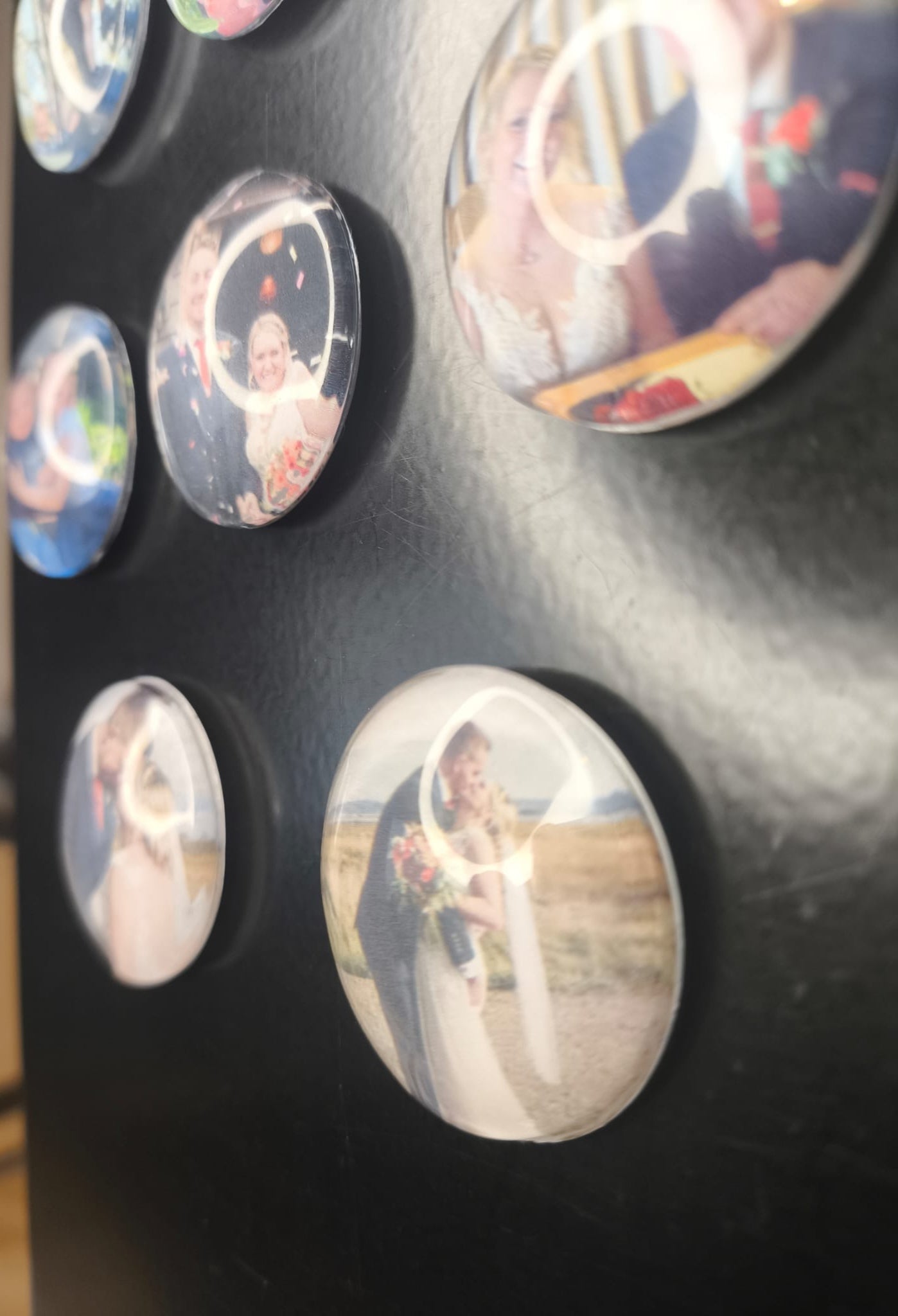 Personalised glass 30mm photo Cabochon Magnets - Set of 4 - Photo Gifts - Family photos - Memory Magnets
