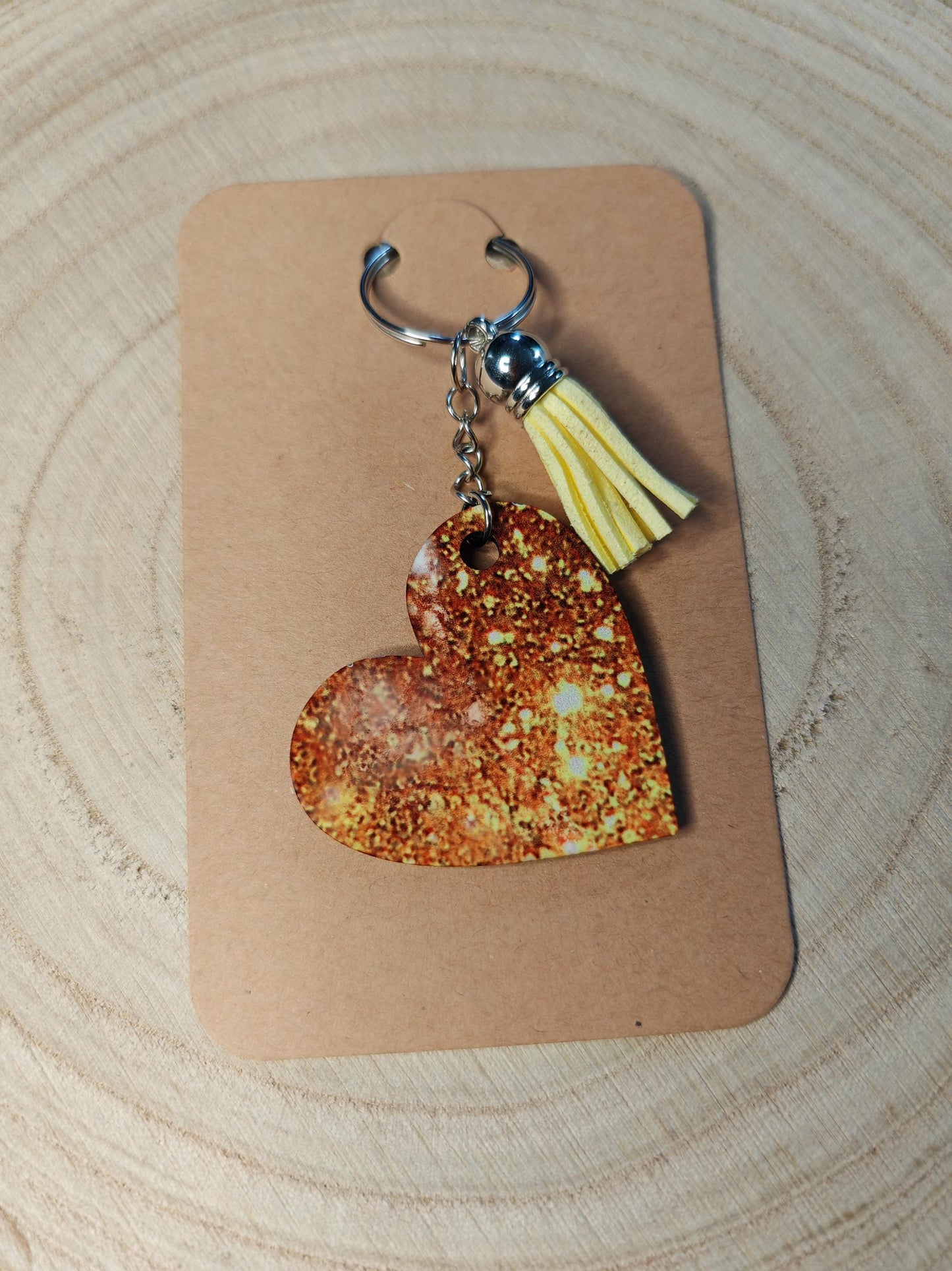 Key rings - Personalised Name with coloured tassle - Gold