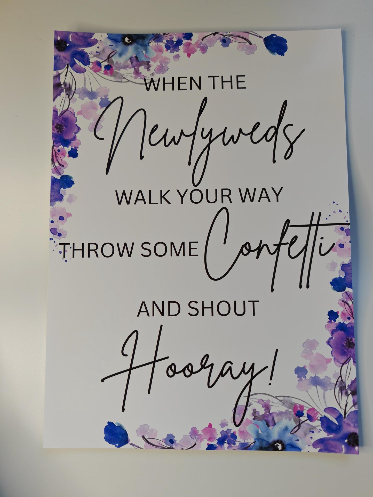 Full set of Printed floral design Wedding Signage