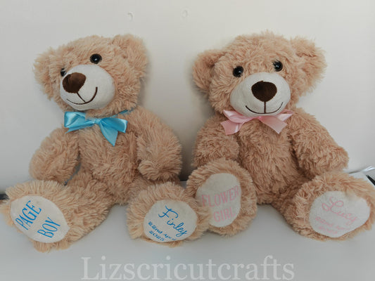 Page Boy / Flower girl gift, Brown bear wedding gift, Children's wedding gift.