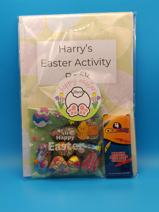 Kids Easter Activity pack with Crayons and Cadbury Mini Eggs.