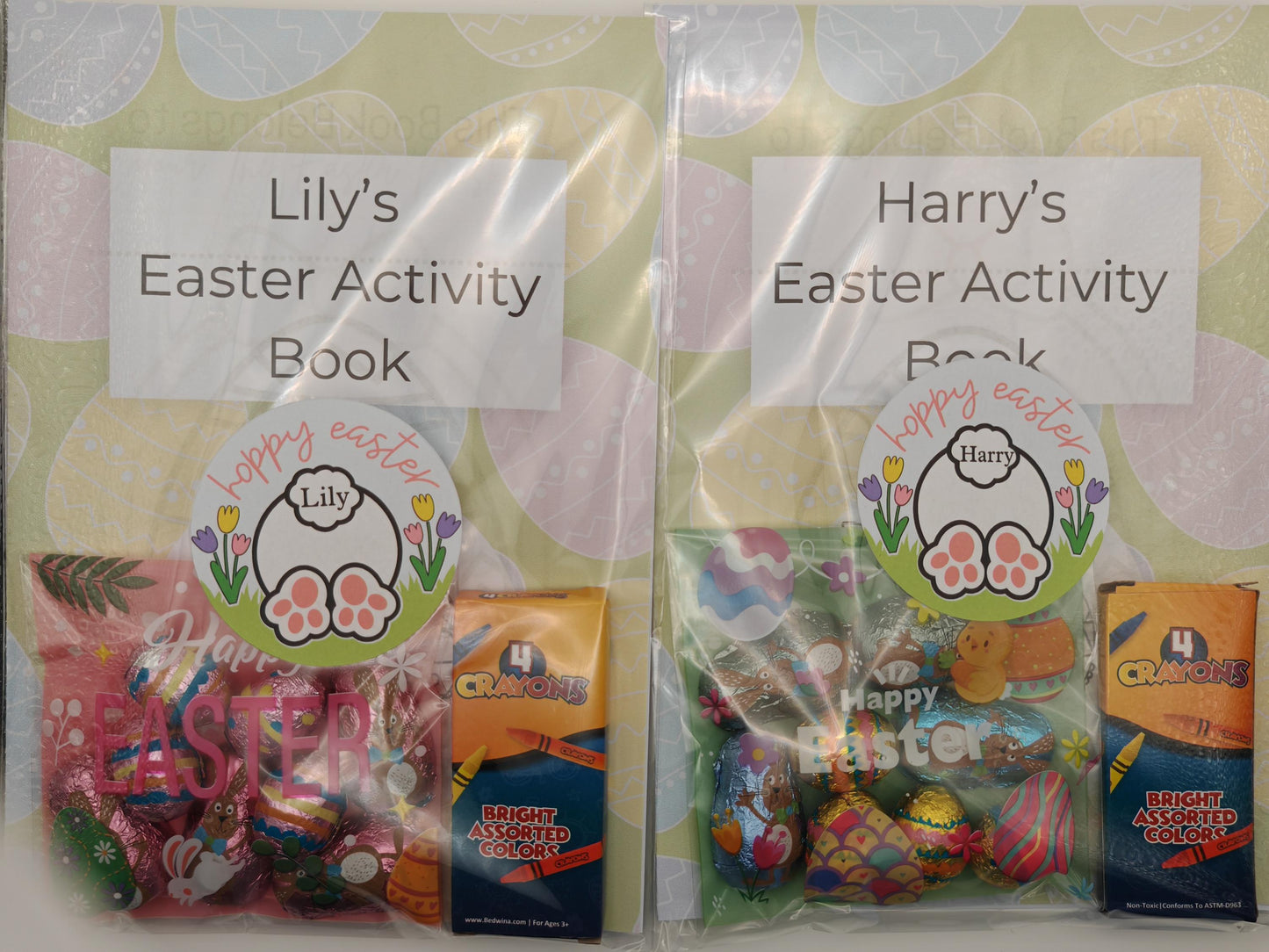 Kids Easter Activity pack with Crayons and Cadbury Mini Eggs.