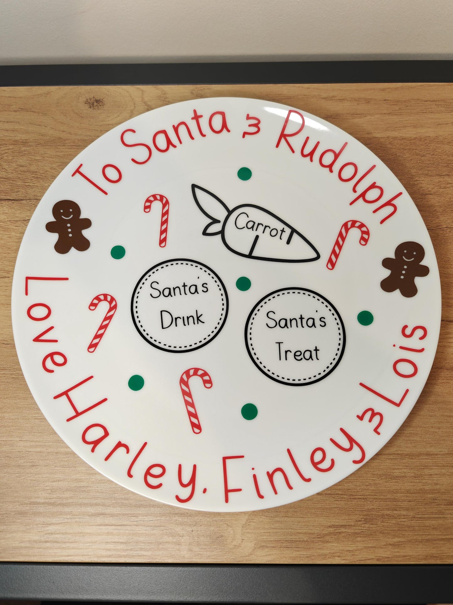 Personalised christmas eve santa plate