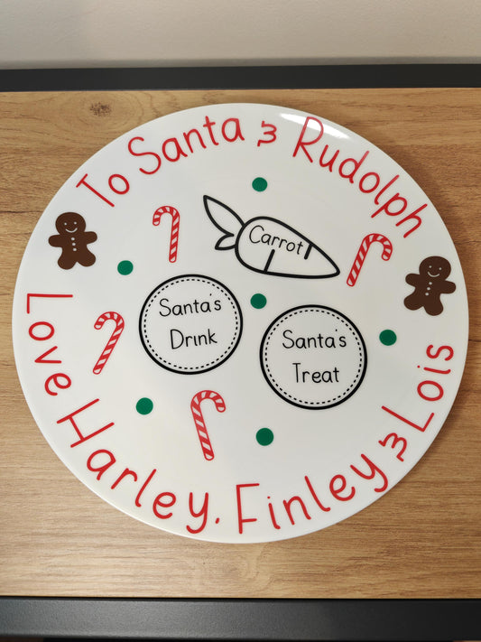 Personalised christmas eve santa plate