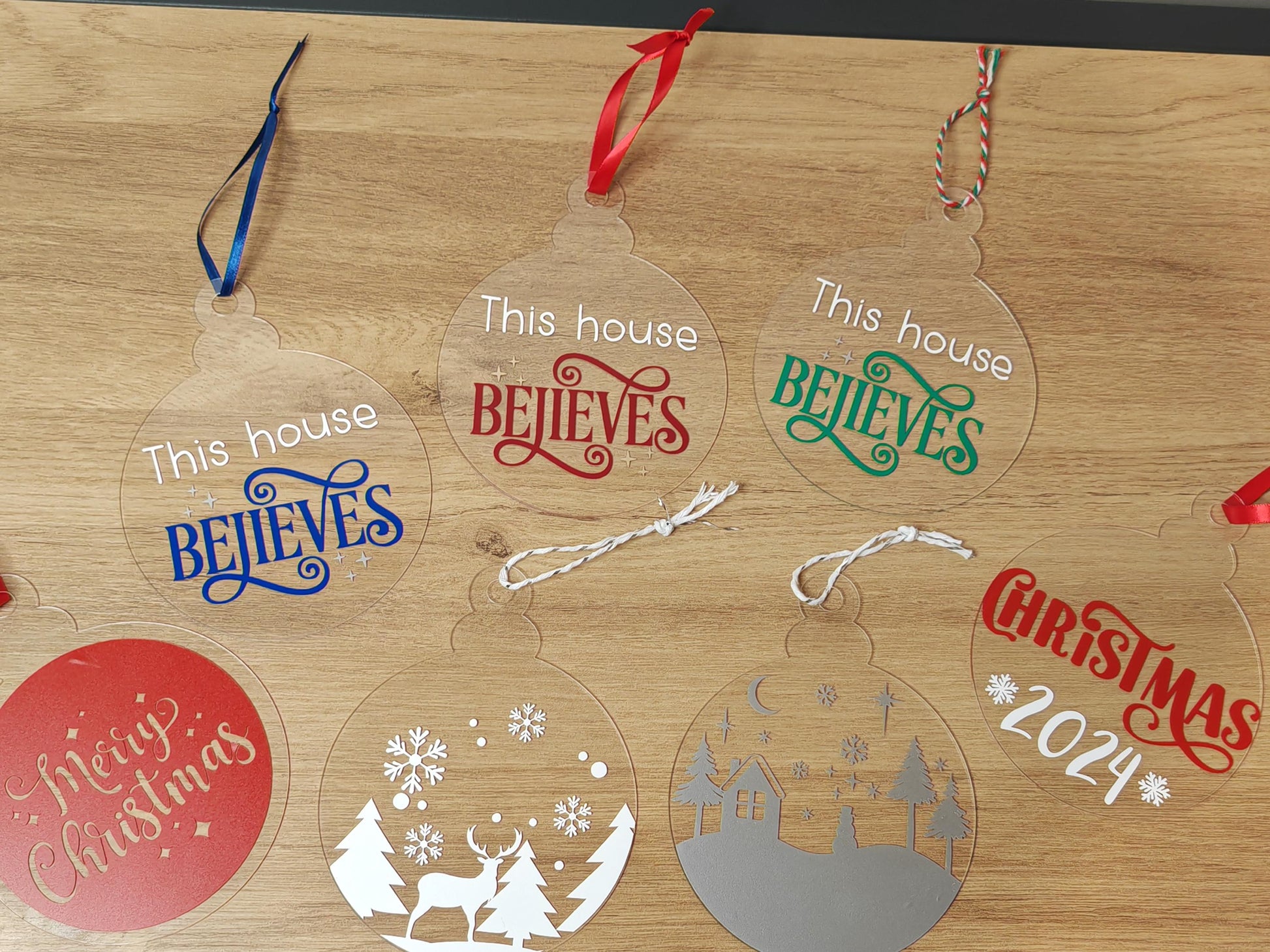 large 10cm Acrylic Bauble - Merry Christmas