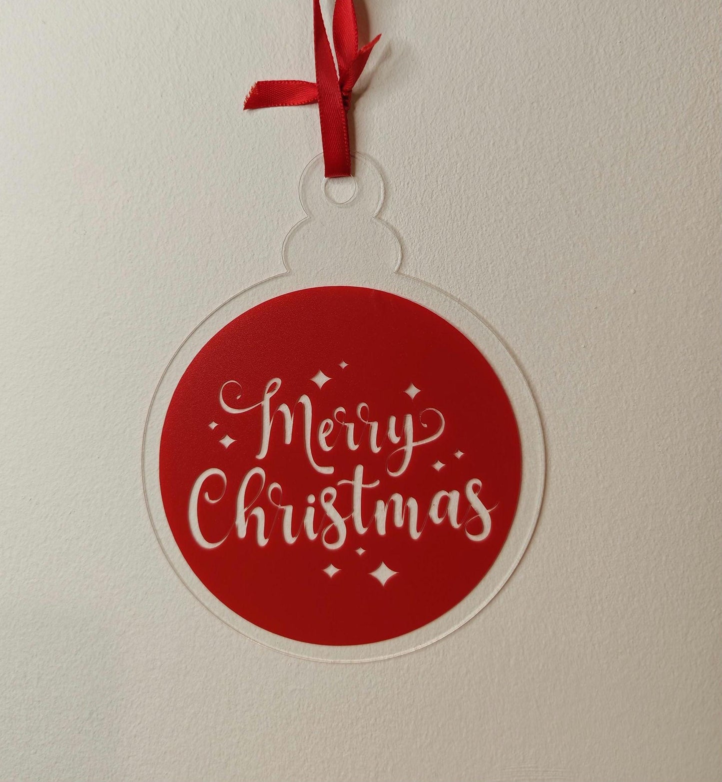 large 10cm Acrylic Bauble - Merry Christmas