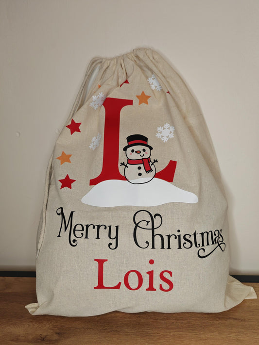 Personalised Christmas sack - christmas stocking, gift bag, christmas eve bag