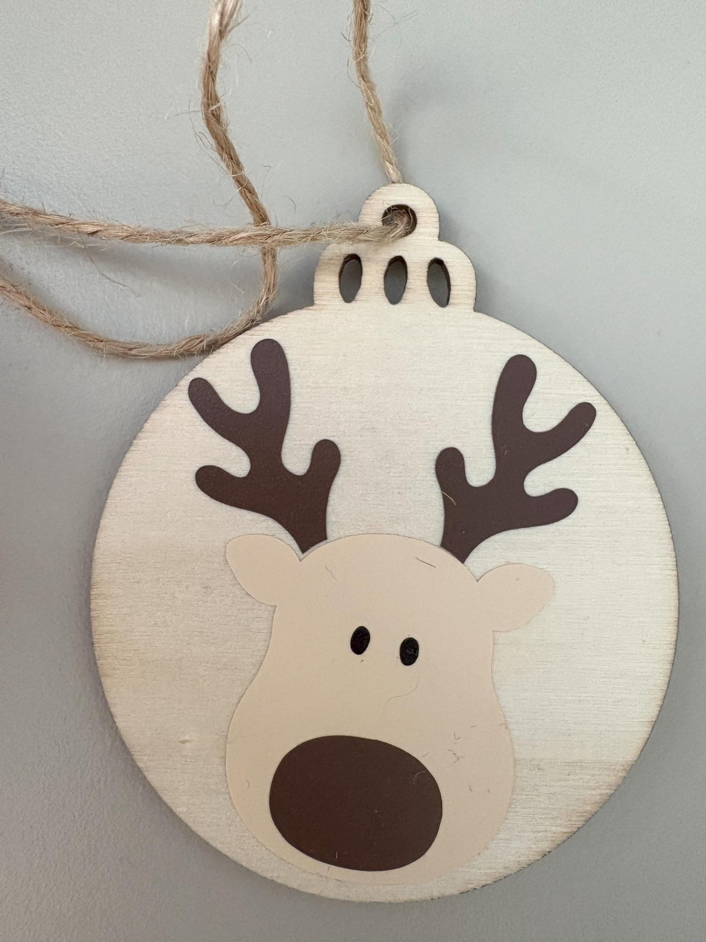 Wooden 8.5cm Christmas Bauble Set