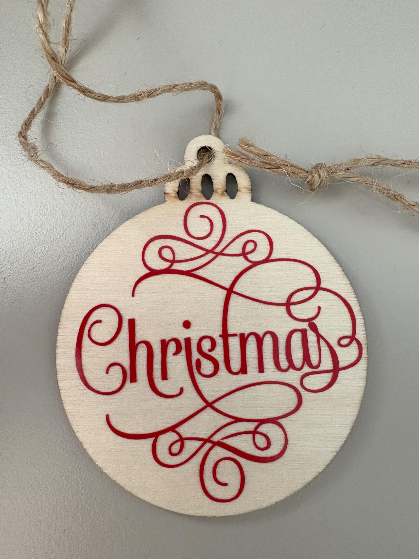 Wooden 8.5cm Christmas Bauble Set