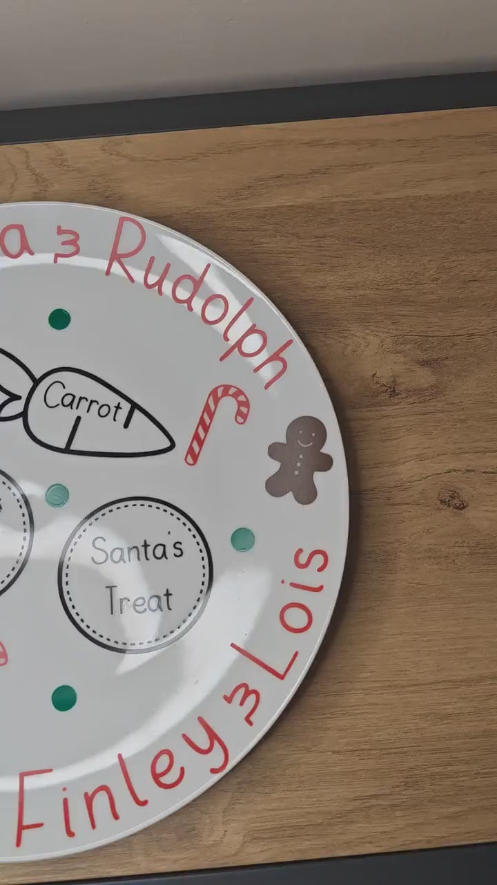 Personalised christmas eve santa plate